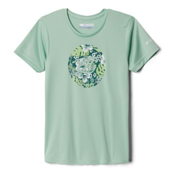 Columbia PFG Reel Adventure Short Sleeve, Camiseta Verde Menta Para Niña | 236819-YTQ